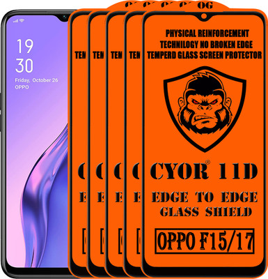 CYOR Edge To Edge Tempered Glass for OPPO F15(Pack of 5)