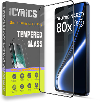 ICYNICS Edge To Edge Tempered Glass for Realme Narzo 80X 5G, Anti-Fingerprint, Waterproof, Oil-resistant, Bubble-Free, Anti-Static, Scratch Resistant Full Coverage with Wooden box to ensure safety(Pack of 1)