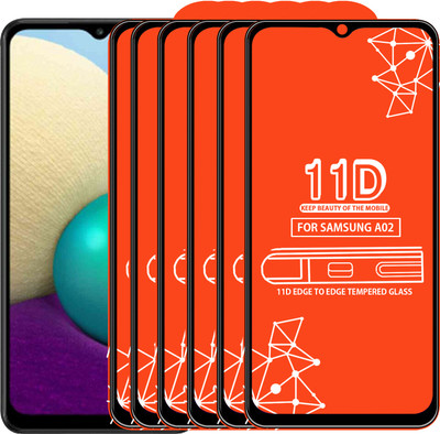 Qyist Edge To Edge Tempered Glass for Samsung Galaxy A02(Pack of 6)