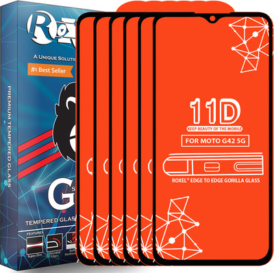 Roxel Edge To Edge Tempered Glass for Moto G42 5G(Pack of 6)