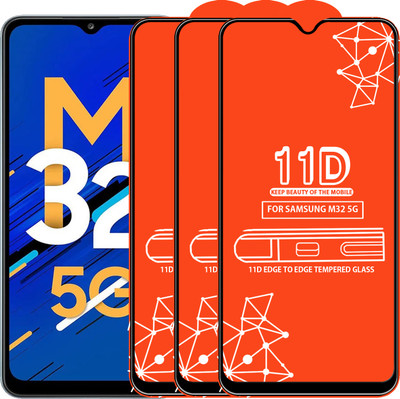 Qyist Edge To Edge Tempered Glass for Samsung Galaxy M32 5G(Pack of 3)