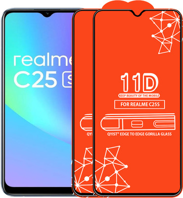 Qyist Edge To Edge Tempered Glass for Realme C25S(Pack of 2)