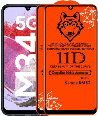 DeepzHub Edge To Edge Tempered Glass for Samsung M34 5G(Pack of 2)