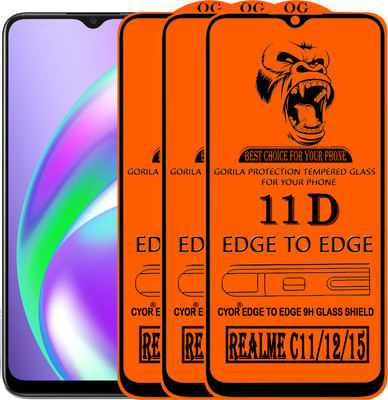 CYOR Edge To Edge Tempered Glass for REALME C12(Pack of 3)