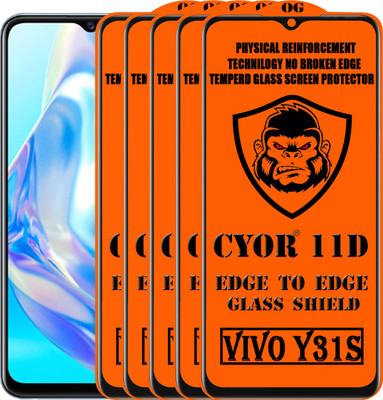CYOR Edge To Edge Tempered Glass for VIVO Y31S(Pack of 5)