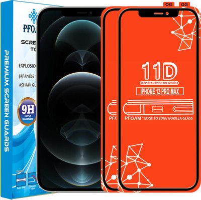 PFOAM Edge To Edge Tempered Glass for APPLE IPHONE 12 PRO MAX(Pack of 2)