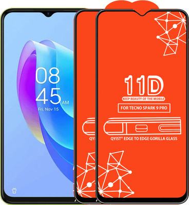 Qyist Edge To Edge Tempered Glass for Tecno Spark 9 Pro(Pack of 2)