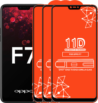 Qyist Edge To Edge Tempered Glass for OPPO F7(Pack of 3)