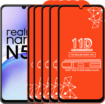 Qyist Edge To Edge Tempered Glass for REALME NARZO N53(Pack of 5)