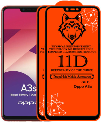 DeepzHub Edge To Edge Tempered Glass for Oppo A3s(Pack of 2)