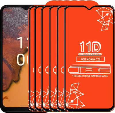 Roxel Edge To Edge Tempered Glass for Nokia C22(Pack of 6)