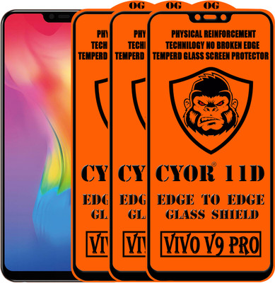 CYOR Edge To Edge Tempered Glass for VIVO V9 PRO(Pack of 3)