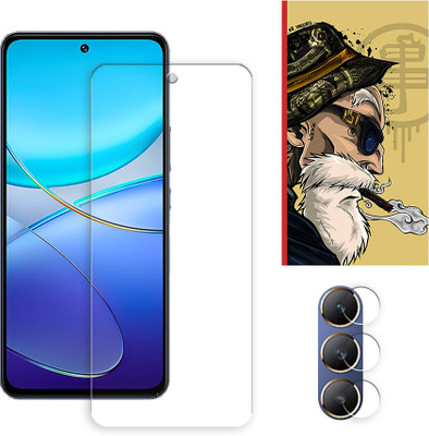 ARBAN Edge To Edge Tempered Glass for vivo V30 Lite 4G Tempered Glass Screen Protector | Anti-Scratch | Edge to Edge Full Coverage | 9H Hardness ( 1 FRONT SCREEN GUARD + 1 CAMERA LENS PROTECTOR + 1 FREE BACK EMBOSSED SKIN001 )(Pack of 1)