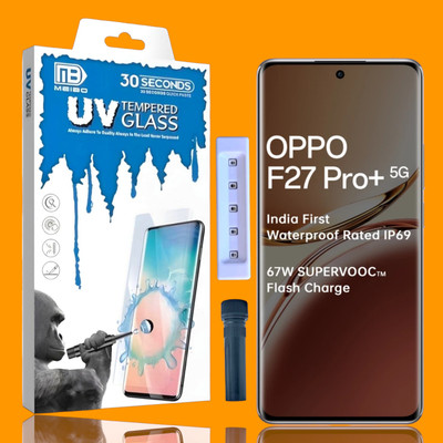 KadWaniya Edge To Edge Tempered Glass for Oppo F27 Pro Plus 5G, Oppo F27 Pro + 5G, Meibo Series 3D Curved (30 Seconds Quick Paste) High Quality UV Liquide Glue Glass with Easy Installation Kit-527(Pack of 1)