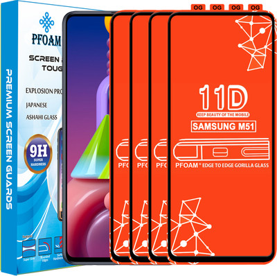 PFOAM Edge To Edge Tempered Glass for SAMSUNG GALAXY M51(Pack of 4)