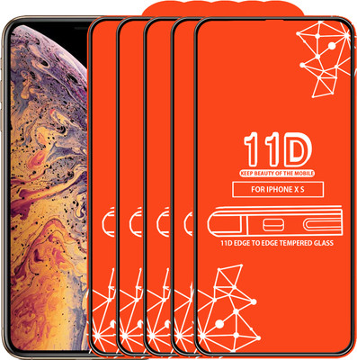 Roxel Edge To Edge Tempered Glass for Apple iPhone XS(Pack of 5)