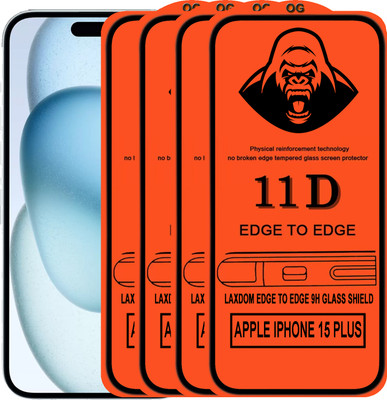 Laxdom Edge To Edge Tempered Glass for APPLE IPHONE 15 PLUS(Pack of 4)