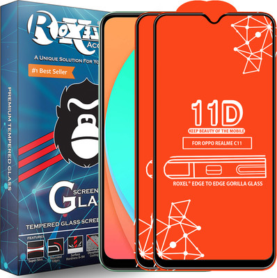 Roxel Edge To Edge Tempered Glass for Realme C11(Pack of 2)