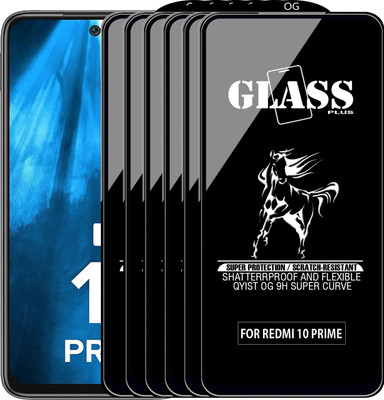 Qyist Edge To Edge Tempered Glass for REDMI 10 PRIME(Pack of 6)