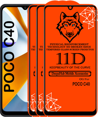 CRodible Edge To Edge Tempered Glass for POCO C40(Pack of 3)