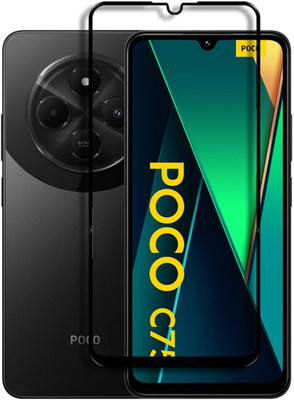 BRENZZ Edge To Edge Tempered Glass for POCO C75, Poco C75(Pack of 1)