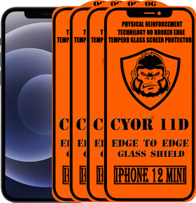 CYOR Edge To Edge Tempered Glass for IPHONE 12 MINI(Pack of 4)