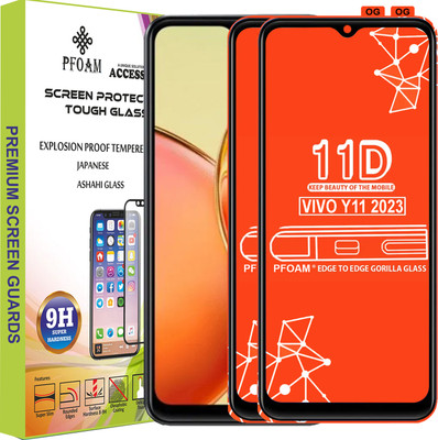 PFOAM Edge To Edge Tempered Glass for VIVO Y11 2023(Pack of 2)