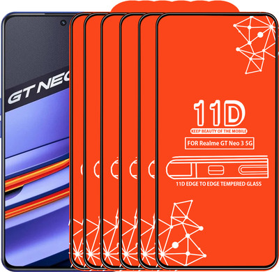 Qyist Edge To Edge Tempered Glass for Realme Gt Neo 3 5G(Pack of 6)