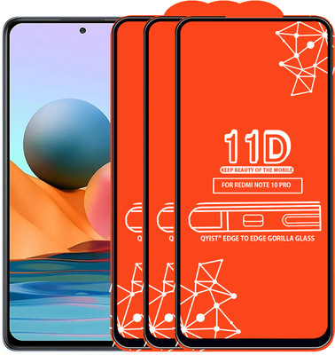 Qyist Edge To Edge Tempered Glass for Redmi Note 10 Pro(Pack of 3)