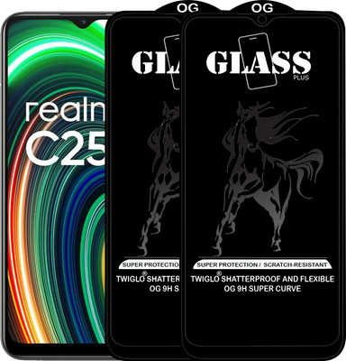 TWIGLO Edge To Edge Tempered Glass for REALME C25Y(Pack of 2)