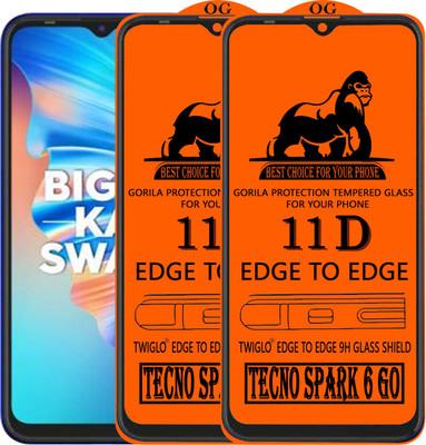 TWIGLO Edge To Edge Tempered Glass for TECNO SPARK 6 GO(Pack of 2)