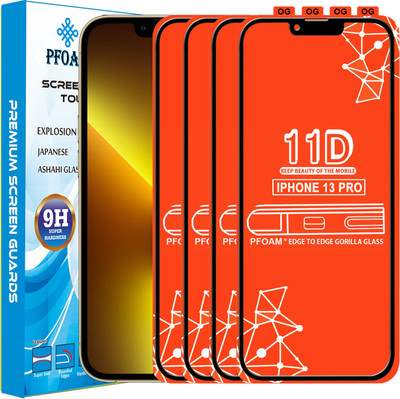 PFOAM Edge To Edge Tempered Glass for APPLE IPHONE 13 PRO(Pack of 4)