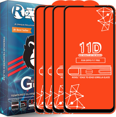 Roxel Edge To Edge Tempered Glass for Oppo F17 Pro(Pack of 4)