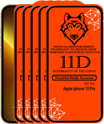 DeepzHub Edge To Edge Tempered Glass for iPhone 13 Pro(Pack of 5)