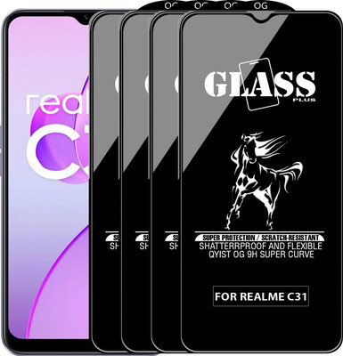 Qyist Edge To Edge Tempered Glass for REALME C31(Pack of 4)