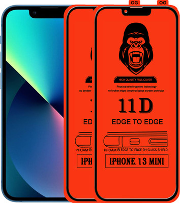 Laxdom Edge To Edge Tempered Glass for APPLE IPHONE 13 MINI(Pack of 2)