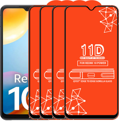 Qyist Edge To Edge Tempered Glass for Mi 10 Power(Pack of 4)
