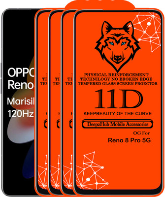 DeepzHub Edge To Edge Tempered Glass for OPPO Reno8 Pro 5G(Pack of 4)