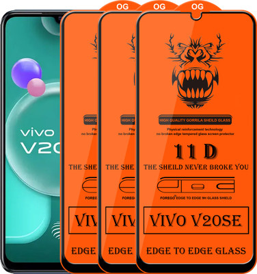 Forego Edge To Edge Tempered Glass for Vivo V20 SE(Pack of 3)
