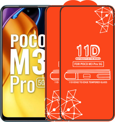 Qyist Edge To Edge Tempered Glass for Poco M3 Pro 5G(Pack of 2)