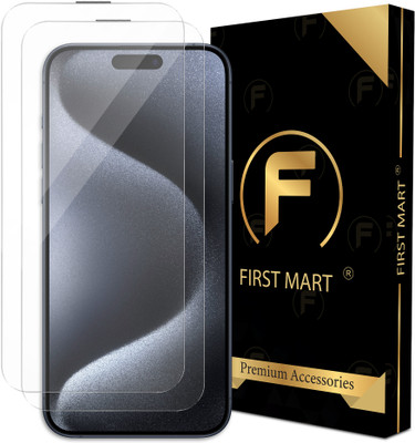 FIRST MART Edge To Edge Tempered Glass for Apple iPhone 15 Pro Max, IPhone 15 Pro Max, 15 Pro Max, Crystal Clear Glass with Anti Dust Filter(Pack of 2)