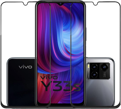 INFINITYWORLD Edge To Edge Tempered Glass for Vivo Y33S(Pack of 2)