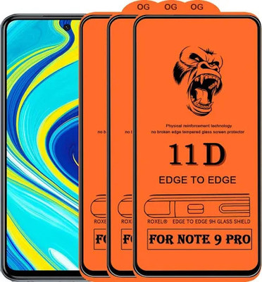1DOLLAR Edge To Edge Tempered Glass for Redmi Note 9 Pro-11D (Packof 3)(Pack of 3)