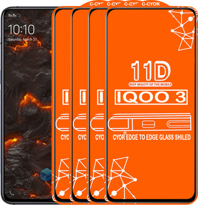CYOR Edge To Edge Tempered Glass for IQOO 3(Pack of 4)