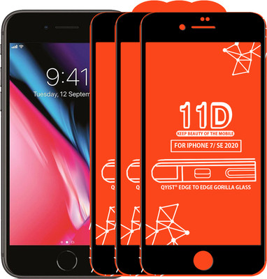 Qyist Edge To Edge Tempered Glass for Apple iPhone 7(Pack of 3)