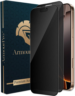 ArmourPro Edge To Edge Tempered Glass for iPhone 16 Pro Max, Apple iPhone 16 Pro Max, Matte Privacy Anti Spy Glass(Pack of 2)