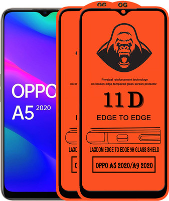 Laxdom Edge To Edge Tempered Glass for OPPO A9 2020(Pack of 2)