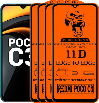 CYOR Edge To Edge Tempered Glass for REDMI POCO C3(Pack of 4)