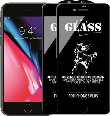 Qyist Edge To Edge Tempered Glass for Apple iPhone 8 Plus(Pack of 2)