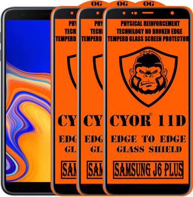 CYOR Edge To Edge Tempered Glass for SAMSUNG J6 PLUS(Pack of 3)